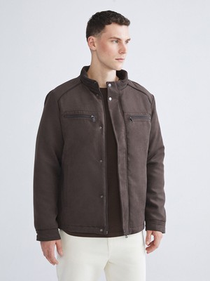 Lc Waikiki Yeni Sezon Standart Kalıp Dik Yaka Süet Erkek Mont