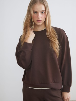 Lc Waikiki Yeni Sezon Bisiklet Yaka Oversize Kadın Kalın Sweatshirt