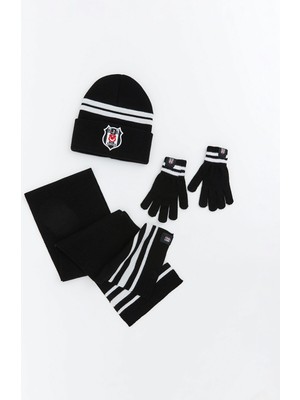 Lc Waikiki Yeni Sezon Beşiktaş Baskılı Erkek Çocuk Atkı Bere Eldiven Takım