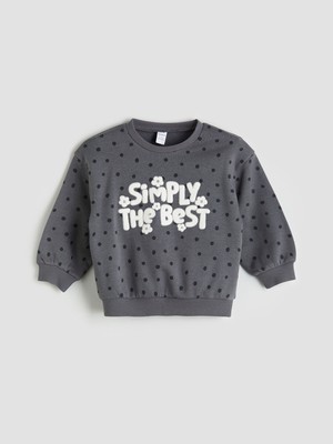 Lc Waikiki Yeni Sezon Bisiklet Yaka Puantiyeli Kız Çocuk Sweatshirt