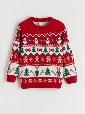 Lc Waikiki Yeni Sezon Yılbaşı Temalı Erkek Çocuk Triko Kazak