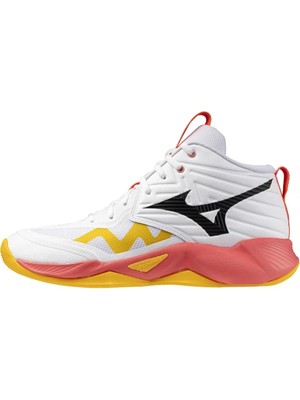 Mizuno Wave Momentum Pro Mıd Unisex Voleybol Ayakkabısı Beyaz / Turuncu Günlük Kullanıma Uygun Hafif Ayakkabı