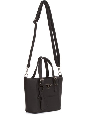 Newish Kadın Kumaş Uzun Askılı El ve Omuz Çantası – Siyah – NEW371