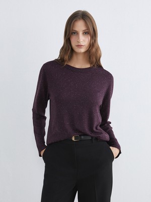 Lc Waikiki Yeni Sezon Bisiklet Yaka Parlak Görünümlü Kadın Triko Kazak