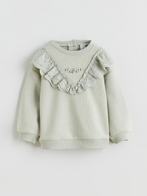 Lc Waikiki Yeni Sezon Bisiklet Yaka Uzun Kollu Kız Çocuk Sweatshirt