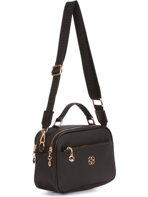 Newish Kadın Kumaş Uzun Askılı El ve Omuz Çantası – Siyah – NEW376