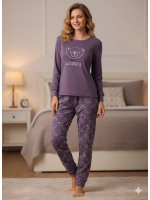 Lindros Bayan Polar Raporlu Pijama Takımı