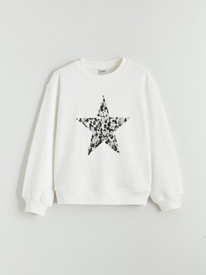 Lc Waikiki Yeni Sezon Bisiklet Yaka Kız Çocuk Kalın Sweatshirt