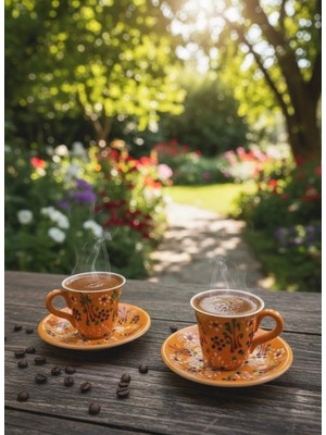 Blk Bakır 2'li Desenli Fincan Takımı