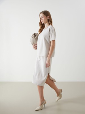 Lc Waikiki Yeni Sezon Beli Lastikli Dar Fit Kadın Triko Etek