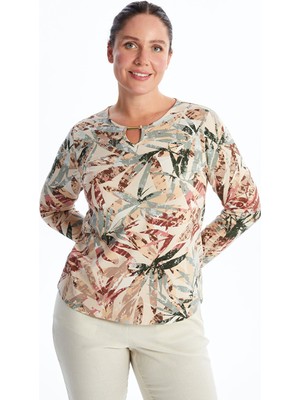 Lc Waikiki Yeni Sezon Bisiklet Yaka Desenli Kadın Bluz