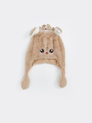 Lc Waikiki Yeni Sezon Hayvan Nakışlı Pelüş Kız Çocuk Kar Şapkası