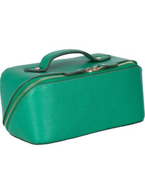 AbbasShop Ella Kadın Seyahat Kozmetik Bakım Makyaj Çantası Organizer Yeşil
