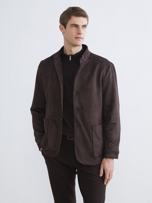 Lc Waikiki Yeni Sezon Standart Kalıp Dik Yaka Süet Erkek Mont