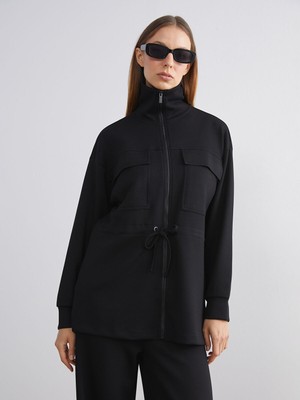 Lc Waikiki Yeni Sezon Dik Yaka Oversize Kadın Fermuarlı Sweatshirt