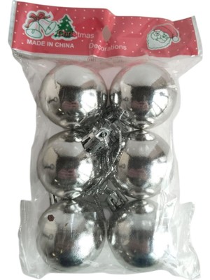 Dodomar Yılbaşı Top Süs Gümüş 4cm 6lı