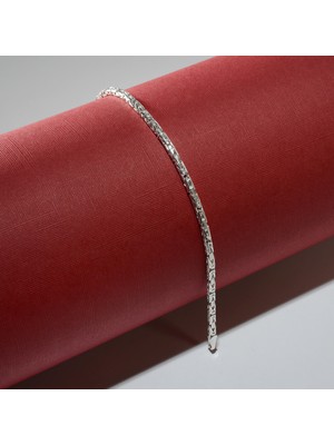 Silvalli 60 Mikron Naturel Yuvarlak Kral Gümüş Bileklik