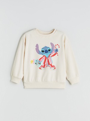 Lc Waikiki Yeni Sezon Bisiklet Yaka Stitch Baskılı Kız Çocuk Sweatshirt
