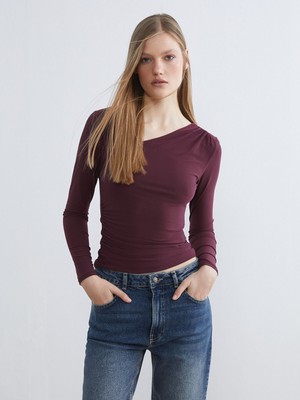 Lc Waikiki Yeni Sezon Asimetrik V Yaka Büzgülü Bluz