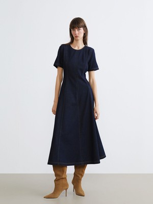 Lc Waikiki Yeni Sezon Bisiklet Yaka A Kesim Jean Elbise