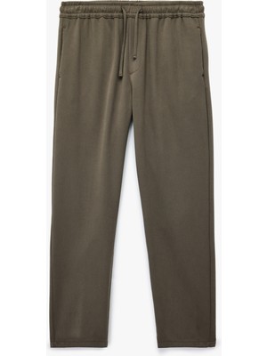 Koton Viskon Karışımlı Cep Detaylı Rahat Kesim Beli Bağcıklı Pantolon