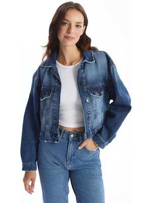 Lc Waikiki Yeni Sezon Oversize Kadın Jean Ceket
