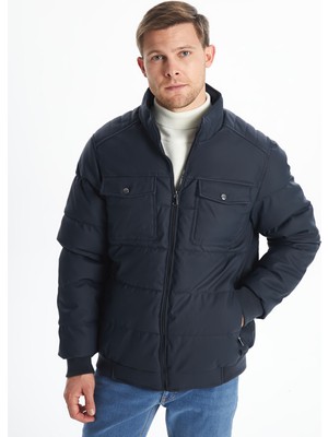 Lc Waikiki Yeni Sezon Standart Kalıp Dik Yaka Erkek Deri Görünümlü Mont