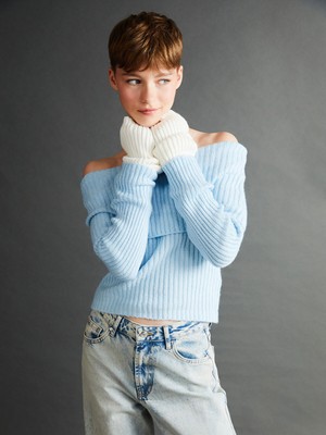 Lc Waikiki Yeni Sezon Kayık Yaka Düz Uzun Kollu Kadın Triko Kazak