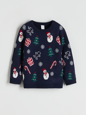 Lc Waikiki Yeni Sezon Yılbaşı Temalı Erkek Çocuk Triko Kazak