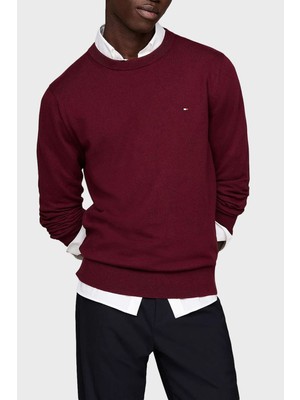 Tommy Hilfiger Pamuk ve Kaşmir Karışımlı Regular Fit Bisiklet Yaka Kazak Erkek Kazak MW0MW28046 Xıt