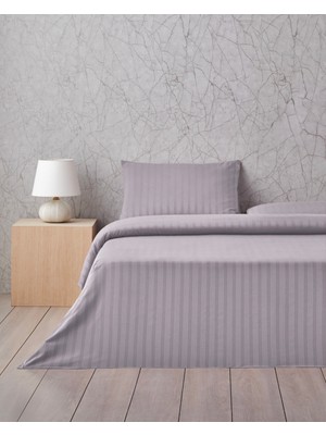 English Home Glossy Kolay Ütülenir Perkal Çift Kişilik Çarşaflı Nevresim Takımı 200X220 cm Gri