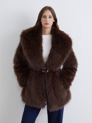 Lc Waikiki Yeni Sezon Şal Yaka Oversize Kadın Kürk Kaban