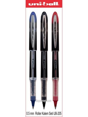 Uni-Ball Uniball Vision Elite 0.5 mm Roller Kalem Seti 3 Adet UB-205