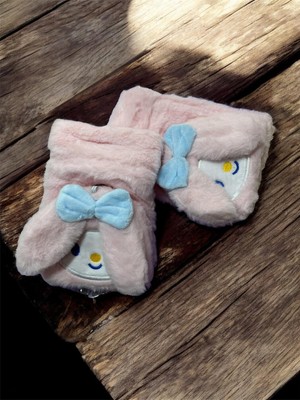 EyER Shoping Sanrio Peluş Tüylü Yetişkin Çocuk Uyumlu Parmaksız Eldiven