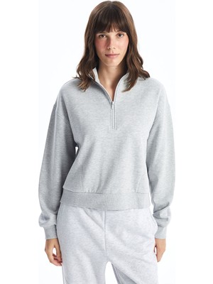 Lc Waikiki Yeni Sezon Dik Yaka Oversize Kadın Kalın Sweatshirt