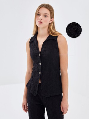 Lc Waikiki Yeni Sezon Gömlek Yaka Dokulu Kadın Bluz