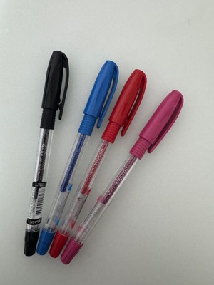 Pensan Jel Kalem Jely 1.0 mm Glıtter Simli 4lü Siyah Mavi Kırmızı Pembe