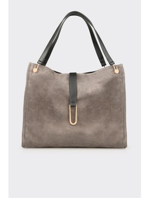 Elle Antrasit Kadın Büyük Omuz Çantası