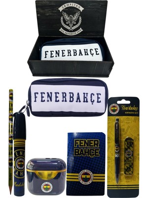 Me Çanta Fenerbahçe Orjinal Lisanslı Lacivert Air Kalemtraş Ahşap Kutulu 6'lı Kırtasiye Seti