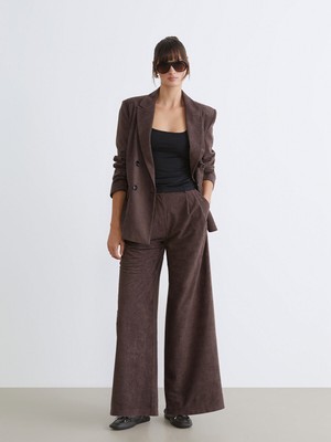 Lc Waikiki Yeni Sezon Geniş Paça Kadın Kadife Pantolon