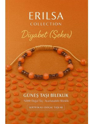 Erilsa Sertifikalı Şeker Dengesi Diyabet Destek Bilekliği –  Güneş ve Terahertz Taşı Doğal Taş