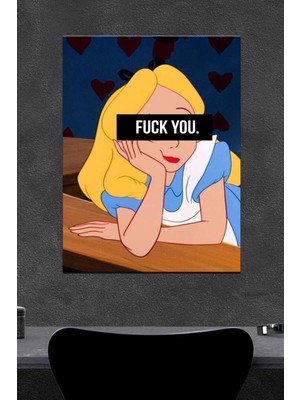 Fcuk You Ahşap Poster (27X18)