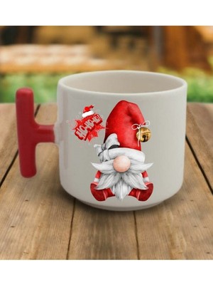 En Güzel Hediye Kırmızı T Kulp Yeni Yıl Hoho Noel Cini Tasarımlı Çay Fincan Modelleri