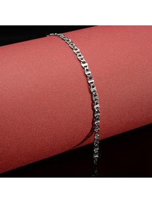 Silvalli 100 Mikron Rodyum Ezme Barlı Gümüş Bileklik