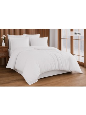 Moon Secret Premıum Beyaz Renk Pamuk Saten Çift Kişilik Nevresim Takımı