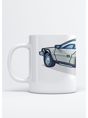 Geleceğe Dönüş Arabası Deloreans Baskılı Kupa Bardak