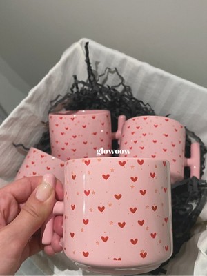 Pembe Kupa, Kalpli Kupa, Kalpli Bardak Altlığı, Bardak Altlığı, Doğum Günü Hediyesi, Kahve Kupası