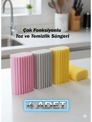 Embays (4 Adet ) Çok Amaçlı Nemli Sünger, Pva Temizlik Süngeri, Toz Alma Süngeri, Silgi Sünger