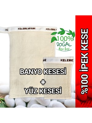 Kelebek Kese %100 Doğal Koza Ipeğinden Banyo Kesesi, Hamam Kesesi, Duş Kesesi, Vücut Kesesi, Yüz Kesesi