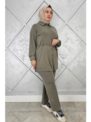 Pys Giyim Kadın Beli Kemer Detaylı Tesettür Takım